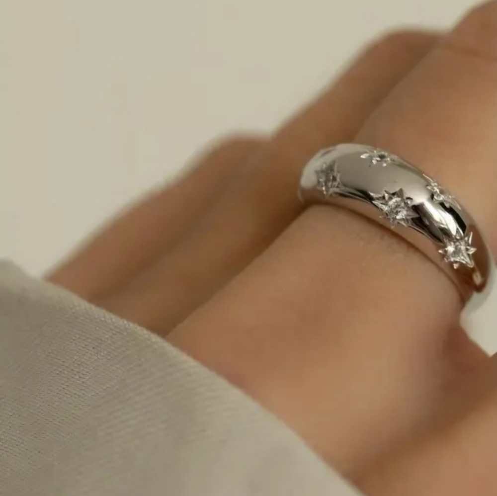 Celestial Star Ring - Silver Spark